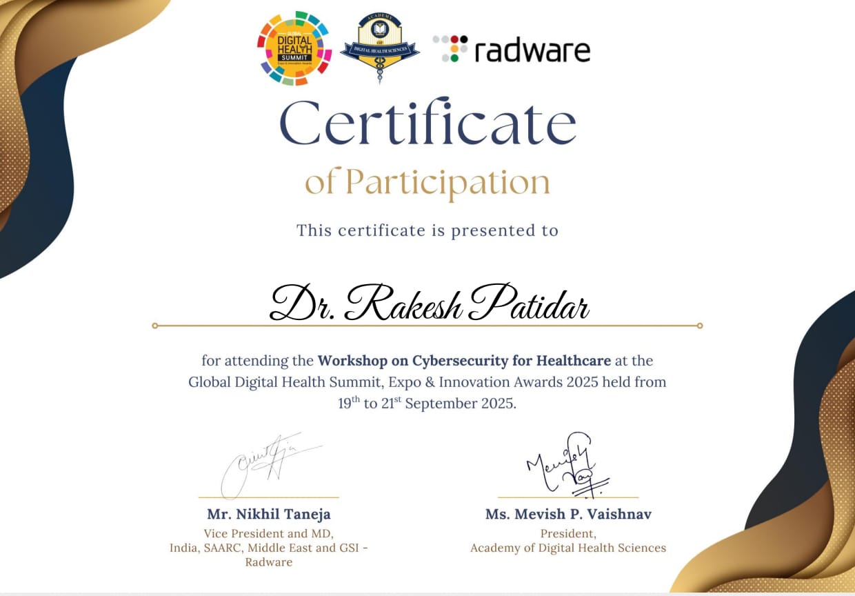 હેલ્થકેર માટે સાયબરસિક્યુરિટી પર વર્કશોપ